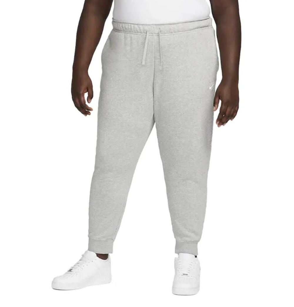 NIKE Womens Club Fleece Mid-Rise Jogger Pants 2X Grey White Sweatpants NWT